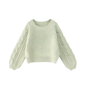 Green Cable Pullover Sweater