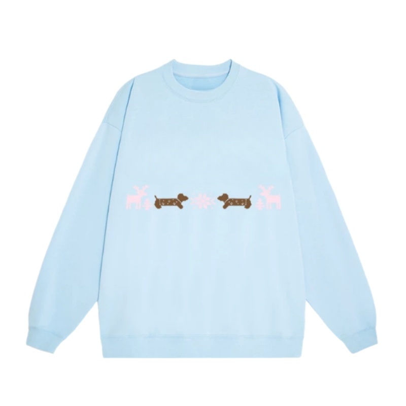 Retro Fair Isle Puppy Print Sweatshirt