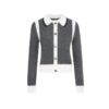 Gray And White Contrast Trendy Sweater