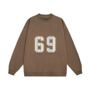 Retro Digital Print Sweatshirt — Brown
