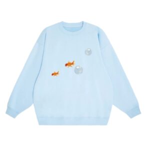 Bubble Fish Print Sweatshirt — Blue