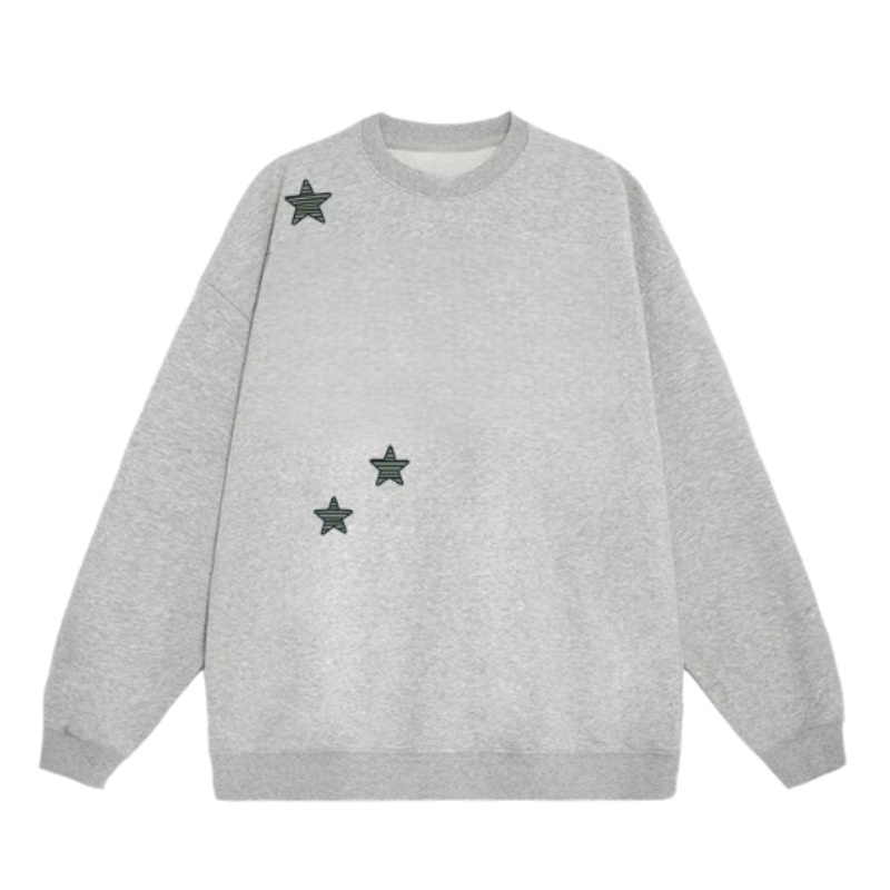 Star and Stripe Print Crewneck Sweatshirt